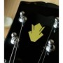 Sticker tête guitare couronne vintage doree