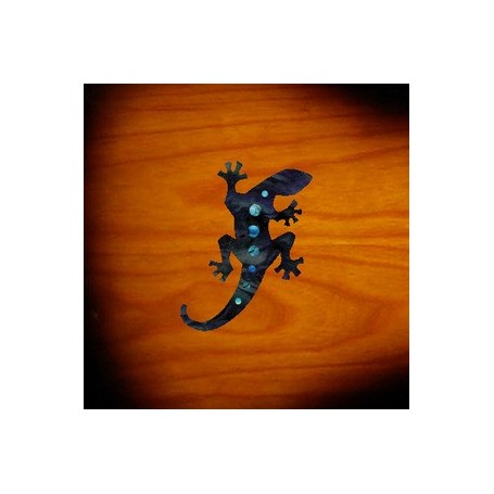 Petit sticker guitare lézard noir pearl