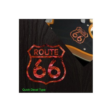 Petit sticker guitare route 66 rouge pearl