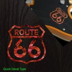 Petit sticker guitare route 66 rouge pearl