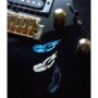 Petit sticker guitare petite plume bleu abalone