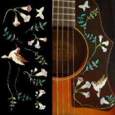 Grand sticker guitare assortiment Hummingbird bois