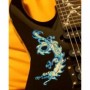 Grand sticker guitare dragon bleu abalone