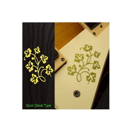 Grand sticker guitare fleur dorée