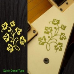 Grand sticker guitare fleur dorée