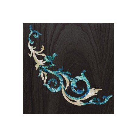 Grand sticker guitare decor gothique bleu abalone