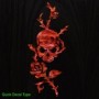 Grand sticker guitare rose & tête de mort rouge abalone