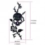 Grand sticker guitare rose & tête de mort rouge abalone