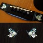 Sticker guitare chevalet papillon bleu abalone (2 pieces)