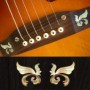 Sticker guitare chevalet petites ailes blanc abalone (2 pieces)