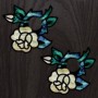Sticker guitare chevalet rose blanc abalone (2 pieces)