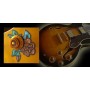 Sticker guitare chevalet rose blanc abalone (2 pieces)