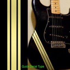 Sticker guitare ligne compétition champagne dore