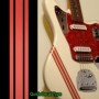 Sticker guitare ligne compétition champagne rouge