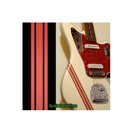 Sticker guitare ligne compétition champagne rouge