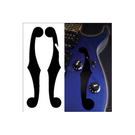 Sticker guitare ouie Paul Gilbert noire gauche & droite