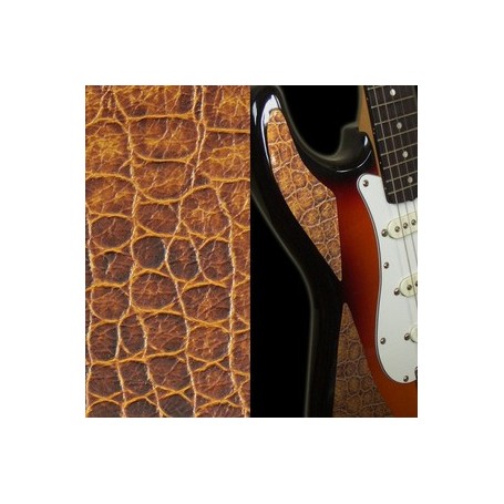 Sticker guitare texture crocodile marron