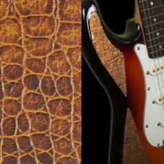 Sticker guitare texture crocodile marron