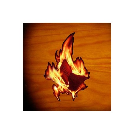 Sticker guitare flammes blues