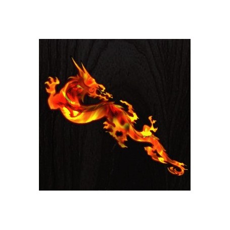 Sticker guitare flammes dragon