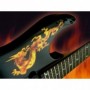 Sticker guitare flammes dragon
