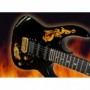 Sticker guitare flammes dragon