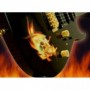 Sticker guitare flammes tête de mort