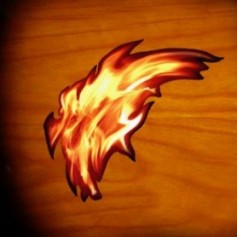 Sticker guitare flammes tiny