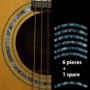 Sticker guitare rosace decoupe bleu abalone