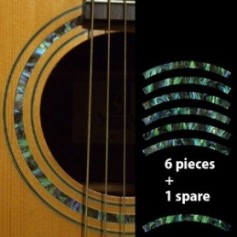 Sticker guitare rosace decoupe vert abalone