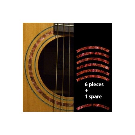 Sticker guitare rosace decoupe rouge abalone