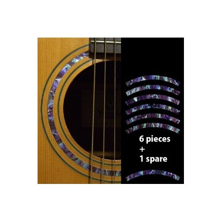 Sticker guitare rosace decoupe violet