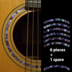 Sticker guitare rosace decoupe violet