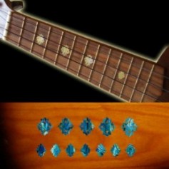 Sticker guitare ukulele diamants bleu abalone