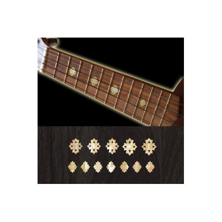 Sticker guitare ukulele diamants blanc abalone