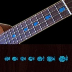 Sticker guitare ukulele ananas turquoise