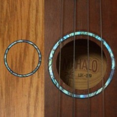 Sticker guitare ukulele rosace bleu abalone soprano