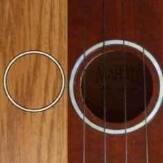 Sticker guitare ukulele rosace blanc abalone concert