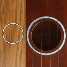 Sticker guitare ukulele rosace blanc abalone soprano