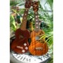 Sticker guitare ukulele pic blanc abalone