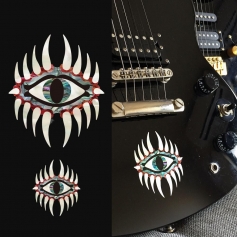 Sticker guitare corps oeil mystique - grand et petit