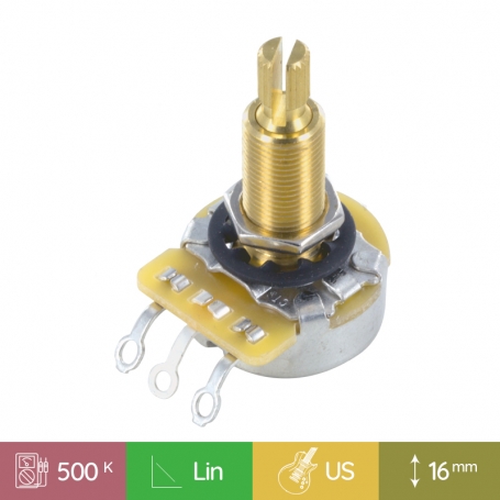 Potentiomètre guitare US CTS long LesPaul® 500k Linéaire