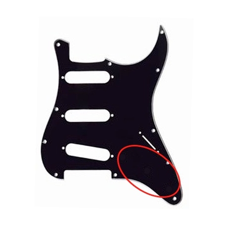 Pickguard Stratocaster 3 plis noir sans trous de potards