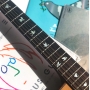 Sticker guitare touche colombe blanc pearl