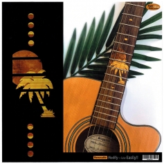 Sticker guitare touche soleil hawaïen