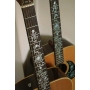 Sticker guitare touche Fleurs orientales blanc abalone