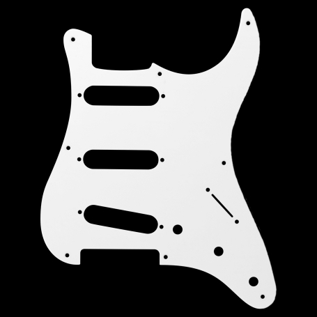 Pickguard Stratocaster US 57's 8 trous 1 ply blanc