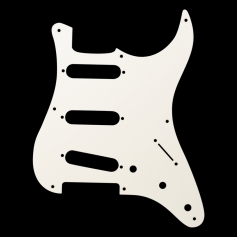 Pickguard Stratocaster US 57's 8 trous 1 ply vieux blanc