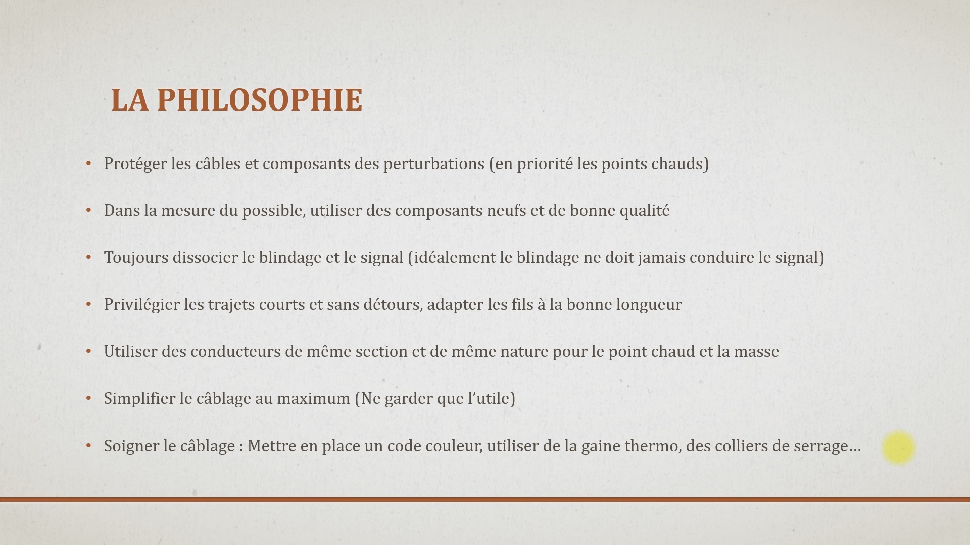 formation optimisation cablage guitare - Récapitulatif de la théorie