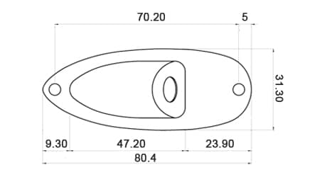 dimensions plaque jack cuvette stratocaster dos